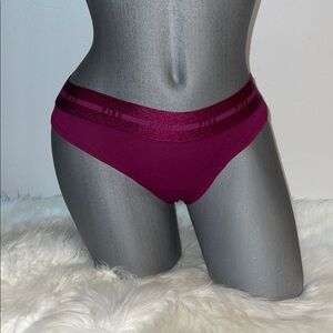 Victoria’s Secret Pink Logo Thong Elastic Underwear Panty. NWT